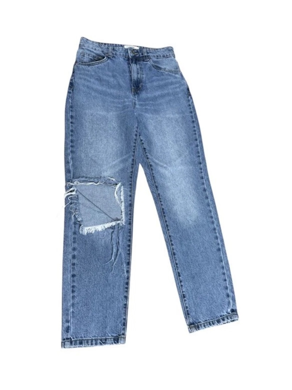 Cotton On Mom Jeans High Rise Distressed Ripped Y2K Grunge Blue Denim Women’s 4